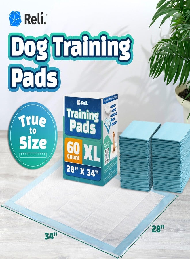 Reli. Dog Pee Pads Extra Large (60 Count) | XL 28" x 34" | Super Absorbent Puppy Peepad | Disposable, Leak-Proof Pet Training Mats for House, Crate Training - Image 2